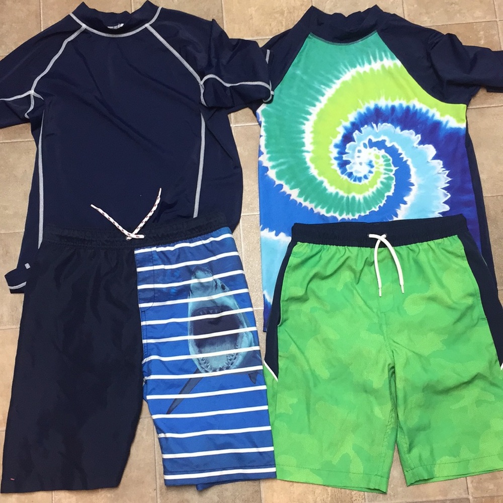 2 Sets of Lands End Swim Gear (tops/bottoms), L